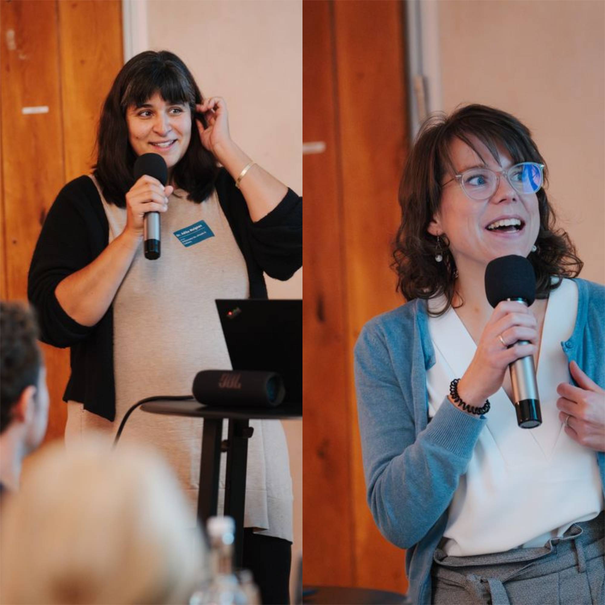 Dr Adiba Maignan und Dr Elisa Lopper reden beim Founders Schmaus