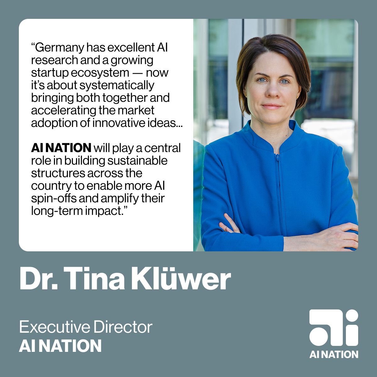 Tina Klüwer ist die neue Geschäftsführerin von AI NATION